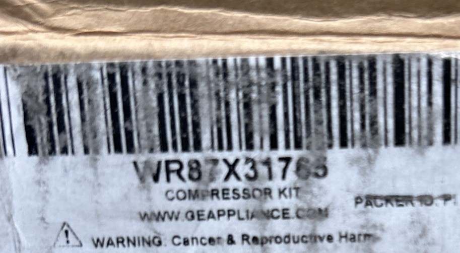 WR87X31765 Unused GE OEM Compressor Kit