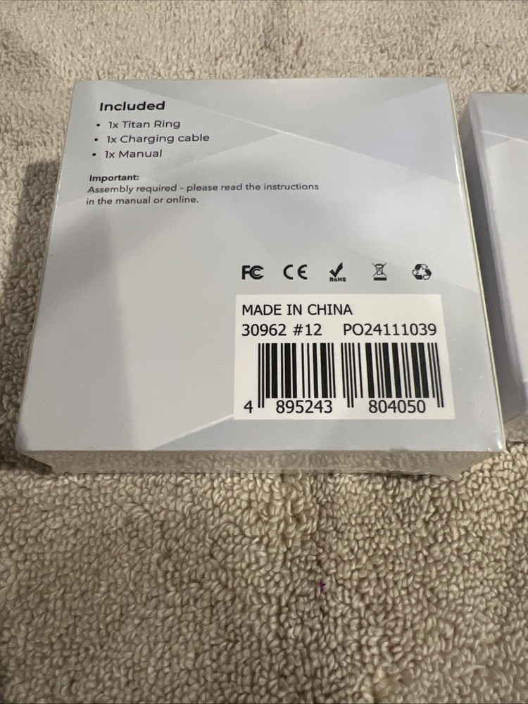 Titan Smart Health Ring - Size 12 + Charging Case