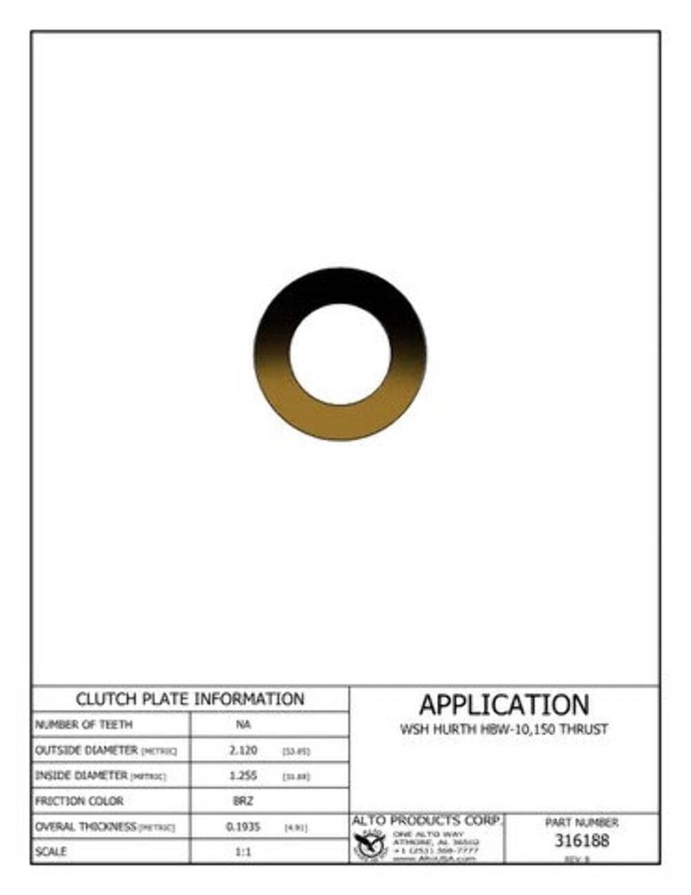 Washer HURTH HBW-10,150 THRUST