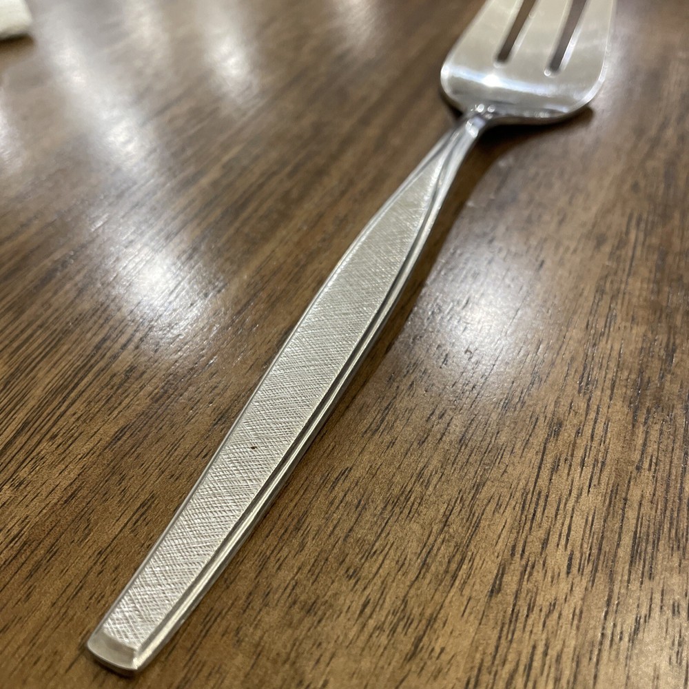 Gorham FABRIQUE MCM STAINLESS Flatware Textured Handle Large Serving Fork