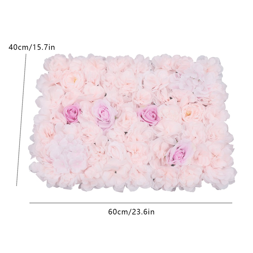 4Pcs Artificial Flower Wall Panel Backdrop Wedding Party Background Venue Decor