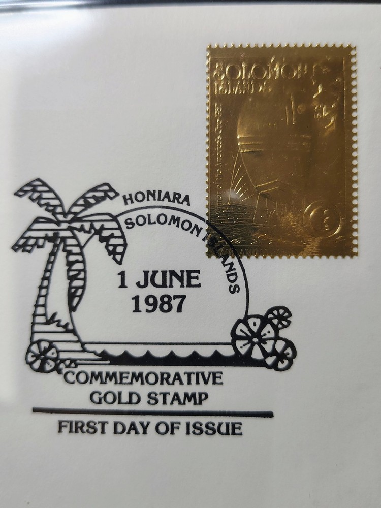Solomon Islands Commemorative Gold Stamp envelope