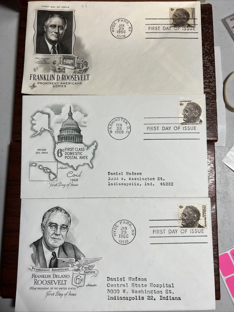 Franklin D Roosevelt 1966 6c 1ST Day Issue 3 Different Covers FD1010