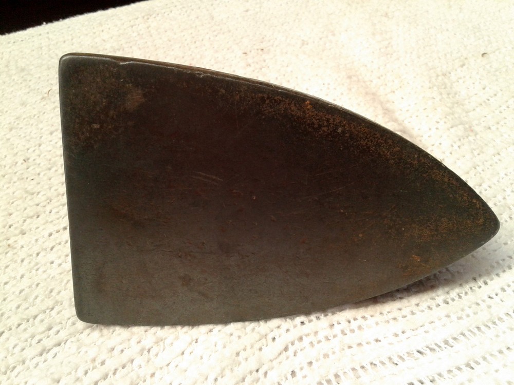 Antique Primitive Sad Iron with Unique Handle Cast Iron