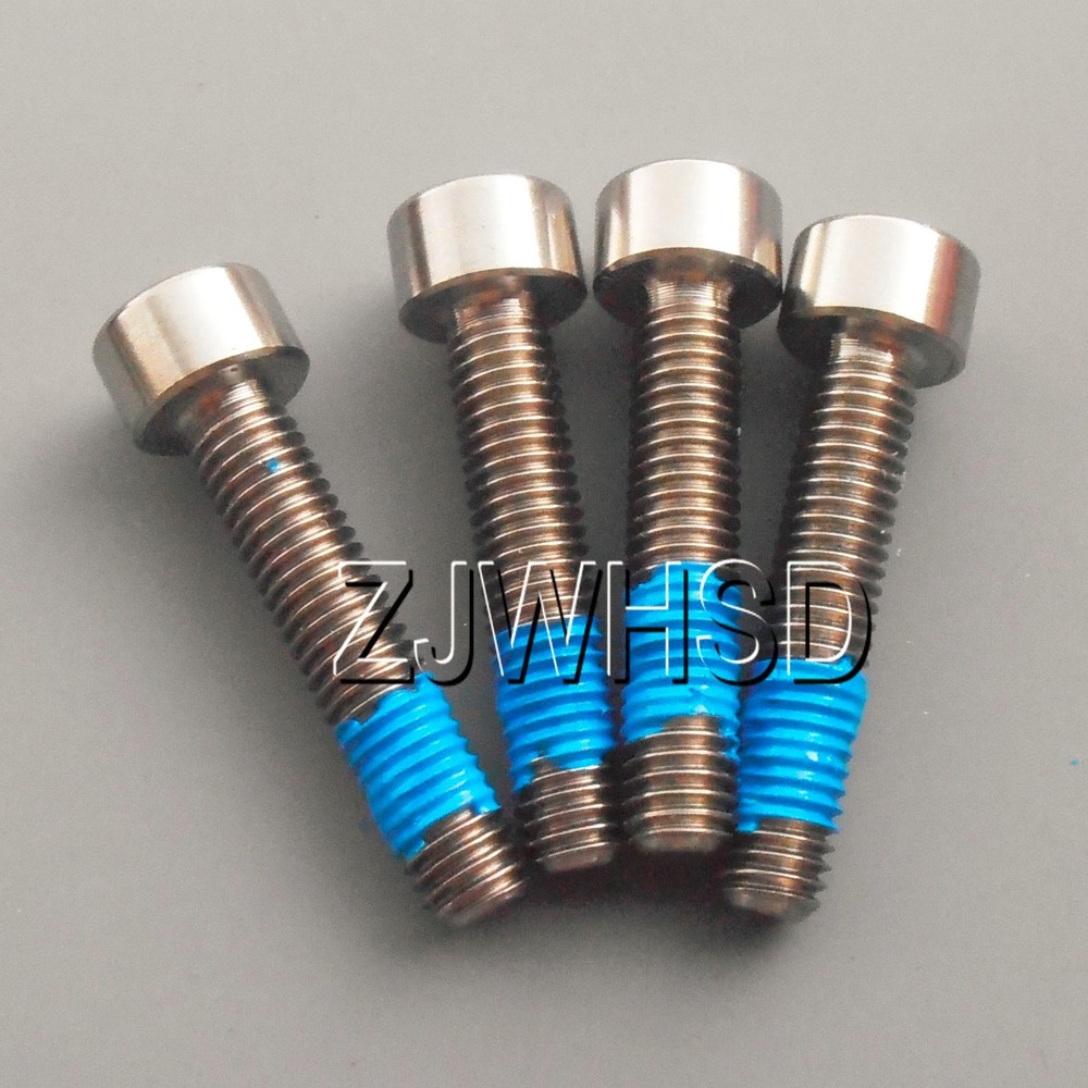 4pcs M5 x 25 Ti Titanium Screw Bolt Allen hex Socket Cap head with ThreadLocker