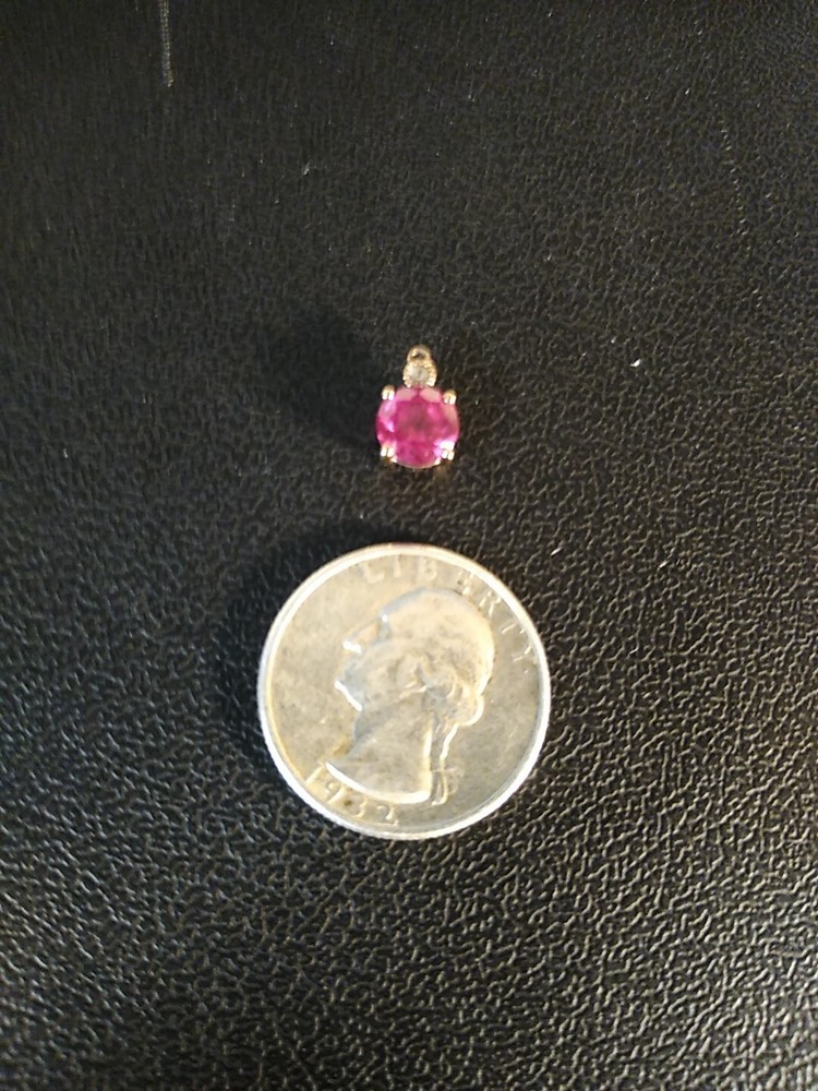 0.8 Grams Ruby Sterling Silver 925 Charm Pendant
