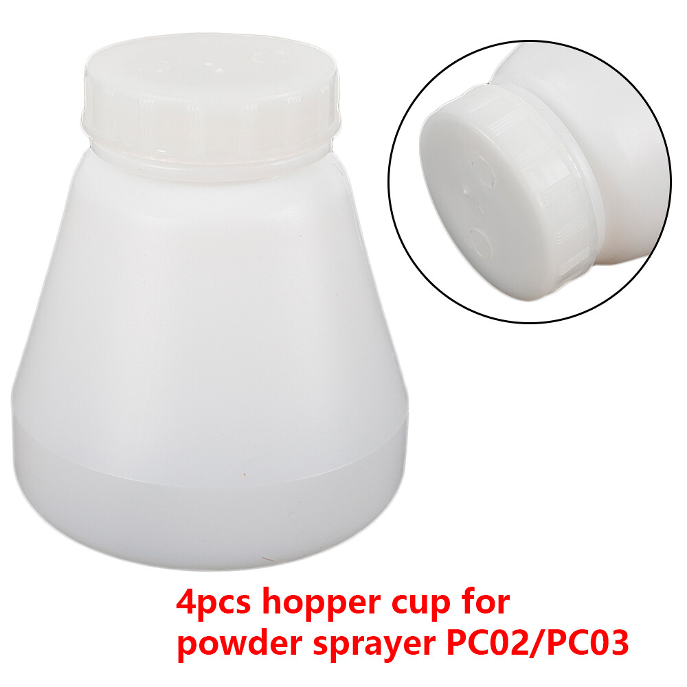 4 Bottles Hopper Cup For Electrostatic Powder Coat System PC02/ PC03 Spray Paint