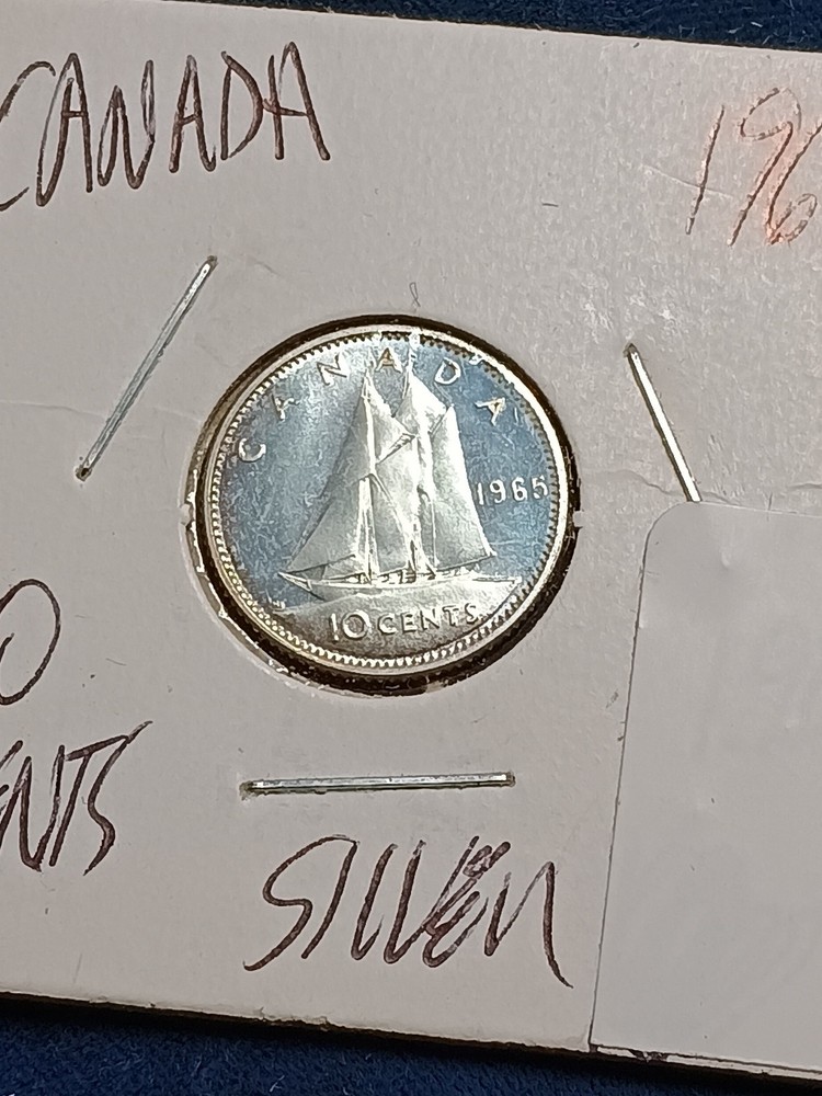1965 Canadian Silver 10 Cent