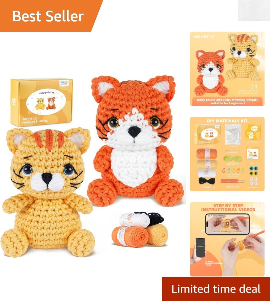 Beginner-Friendly Crochet Kit with  Yarn & Video Guide - Gift Idea