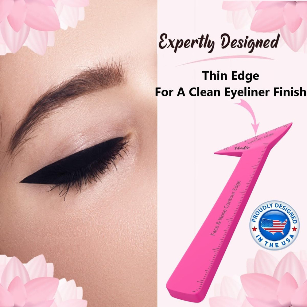 Eyeliner Stencil & Brush Set – Waterproof Tool for Cat Eye & Wing Tips