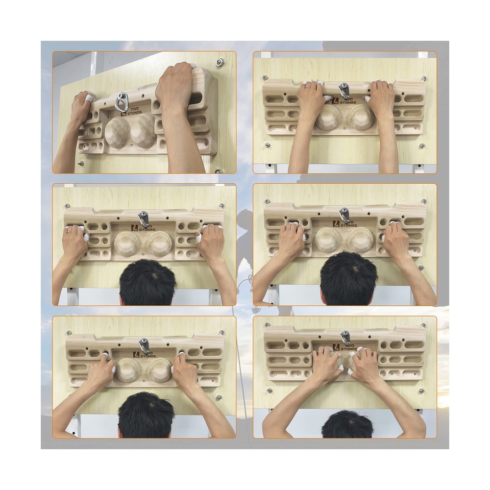 TWO STONES Hangboard Rock Climbing Pull Up Bar for Climbing, Fingerboard Clim...