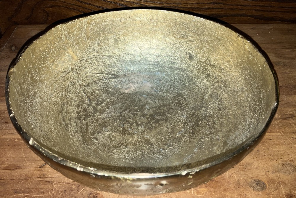 Textured Brass Serving Bowl 10” India