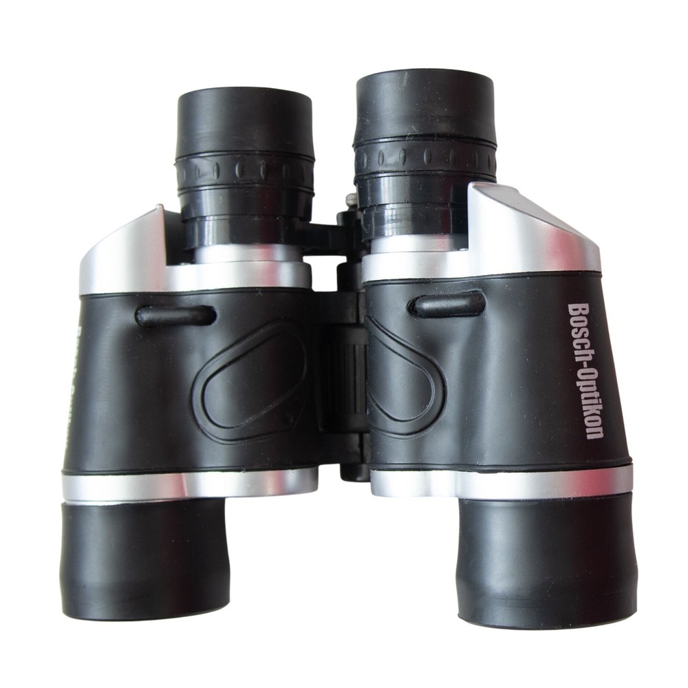 Compact Bosch-Optikon Binoculars With Rubber Grips & Silver Accents
