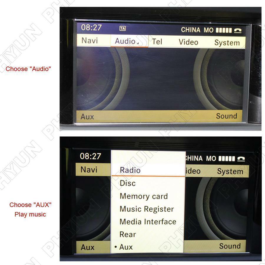 For Benz Radio Stereo Aux Cable Adapter MMI Socket Car Bluetooth Wireless Module