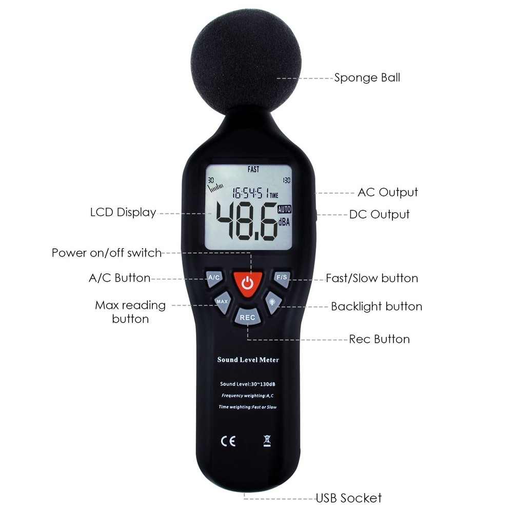 Decibel Meter Sound Level With Data Record Function