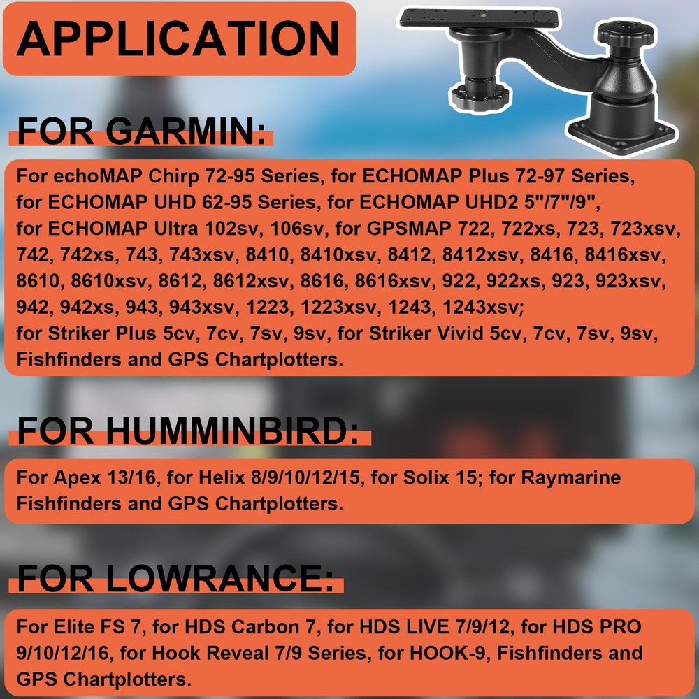 Replace RAM-109HU Horizontal 6" Swing Arm Mount for Fishfinders & Chartplotters