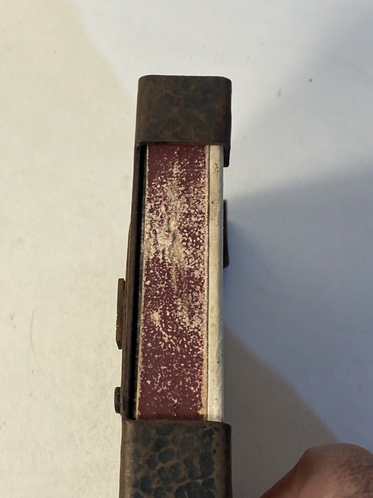 Vintage Large Matchbox Holder Hammered Bronze 3” X 4”