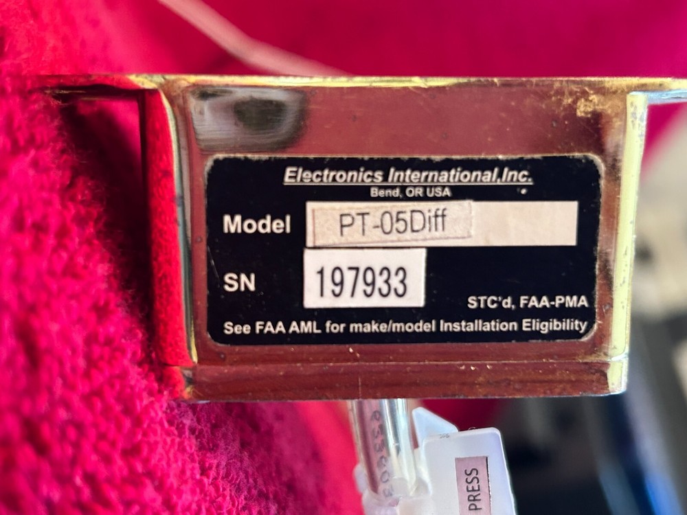 ELECTRONICS INTERNATIONAL PT-05DIFF VACUUM PRESSURE TRANSDUCER