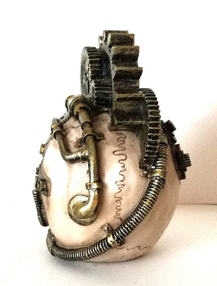 Steampunk Skull Figurine Statue Skeleton Halloween