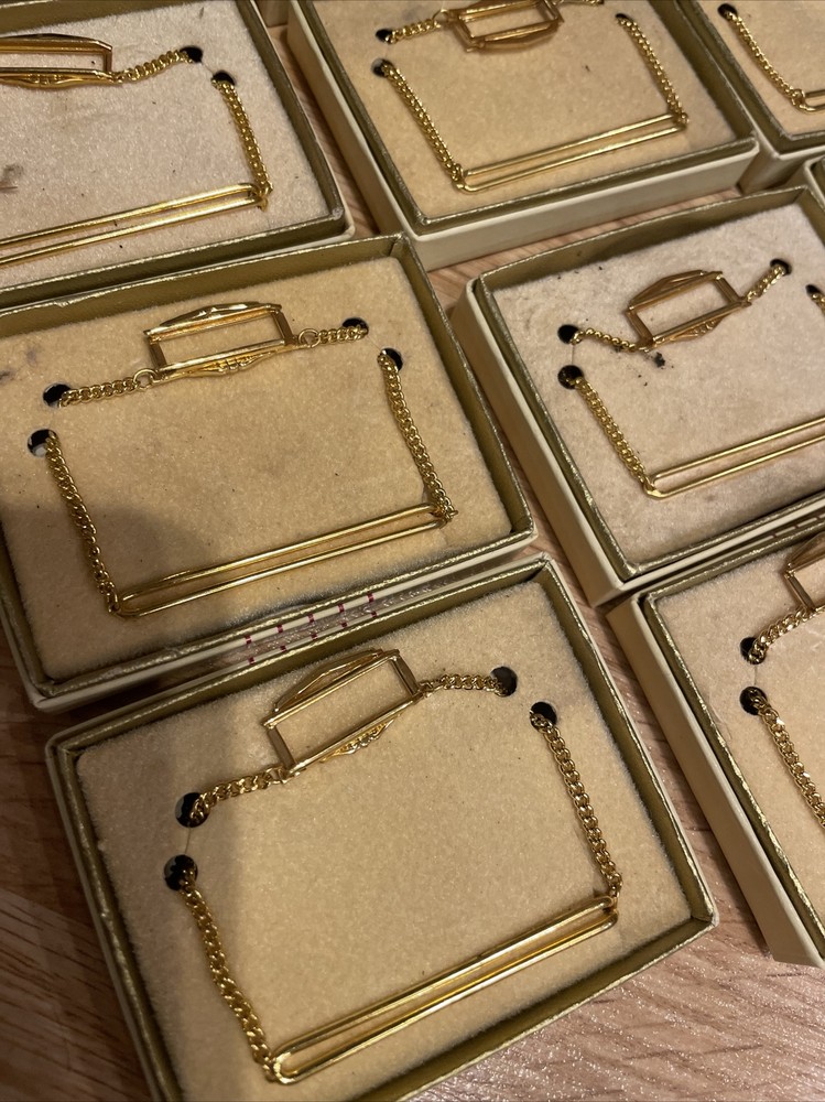 vintage tie slide chains initials pendant