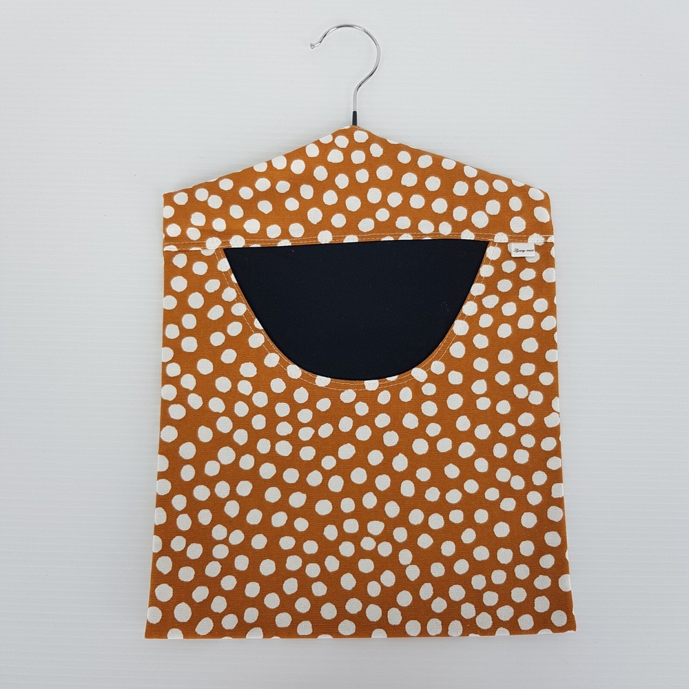 Peg Bag Handmade Mustard & White Spotted Lined Laundry Clothes Peg Holder