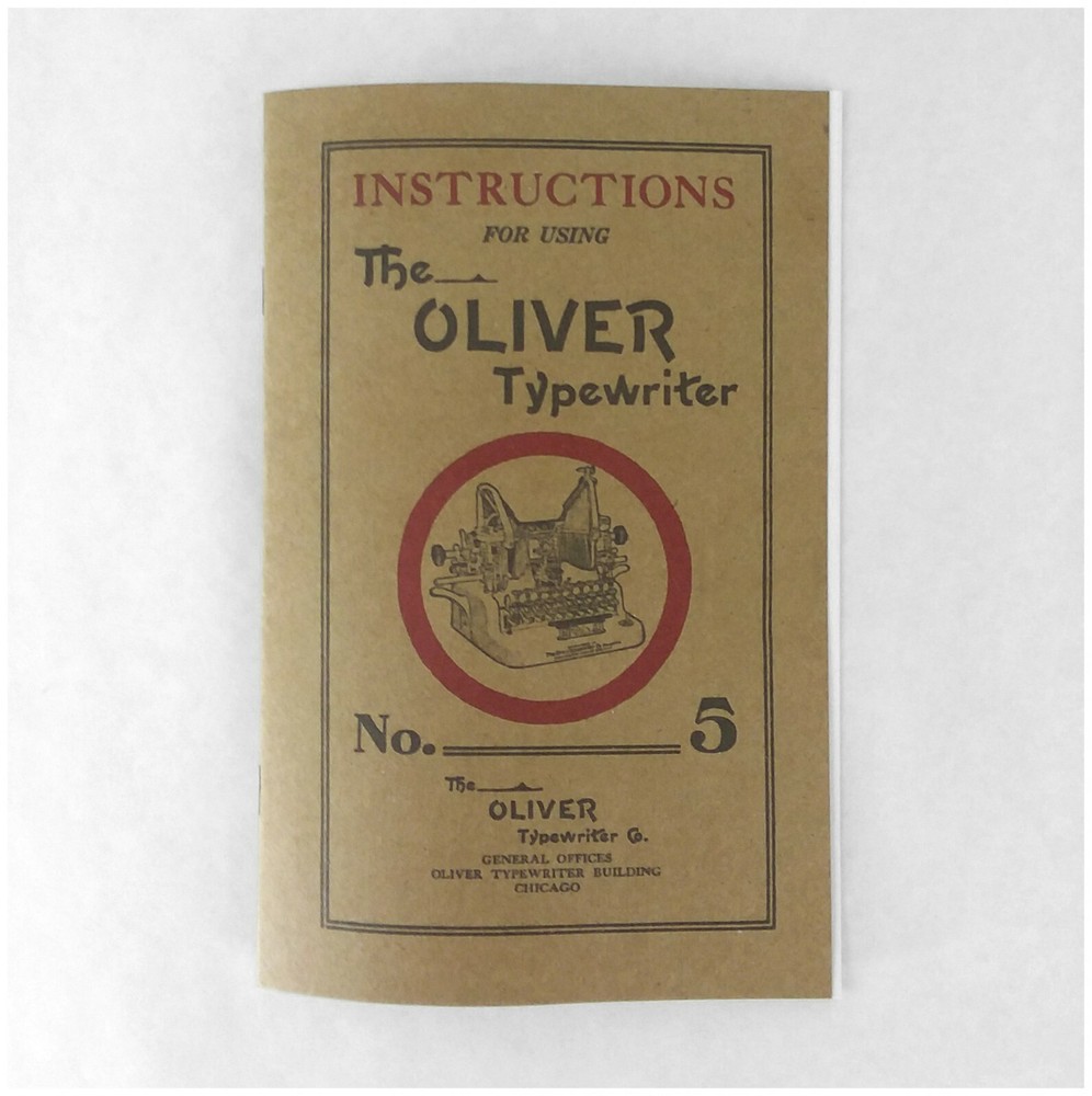 Oliver 5 Typewriter User Manual Instruction Owner's Guide Booklet Number Five