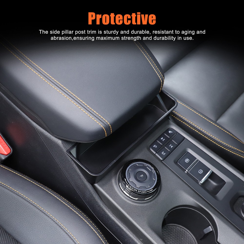 Black ABS Armrest Box Front Storage Box For Ford Ranger 2023-2024