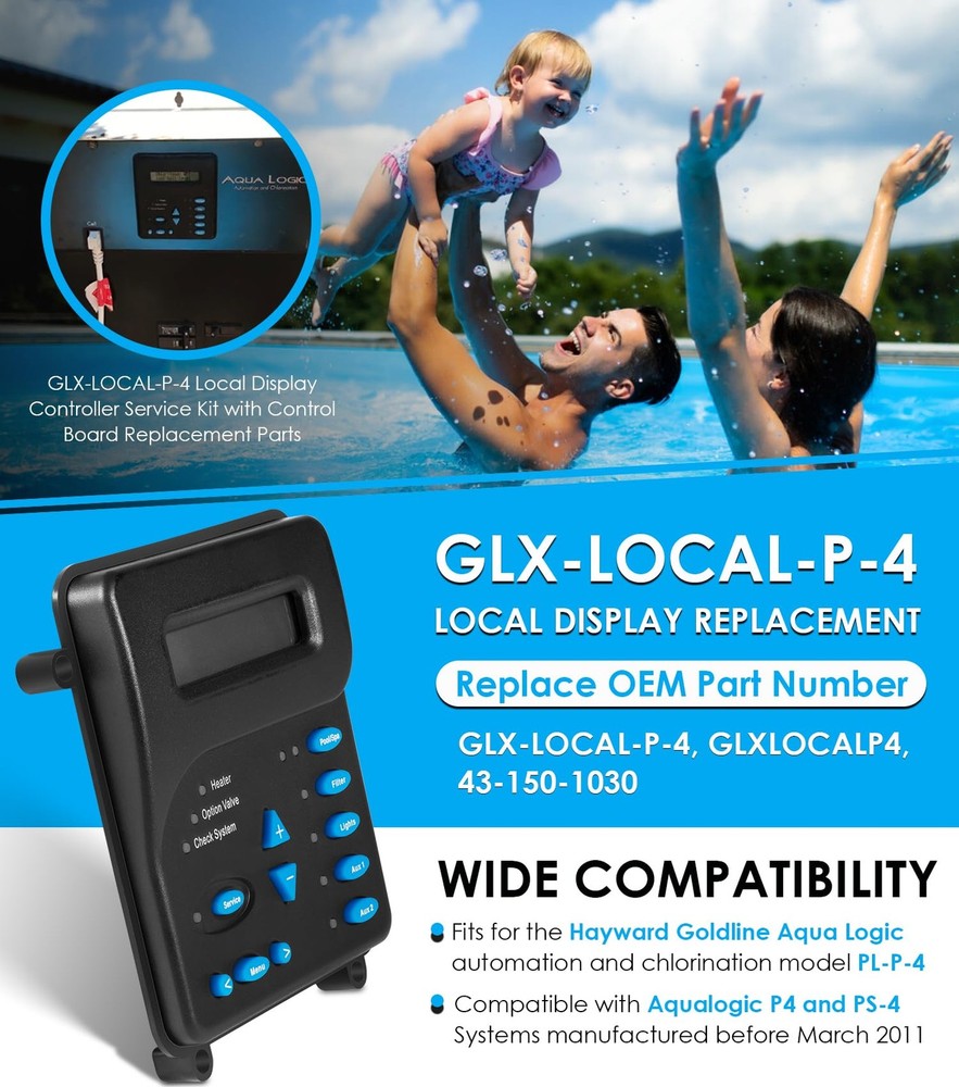 GLX-Local-P-4 Local Display Controller Keypad Replacement with Control Black