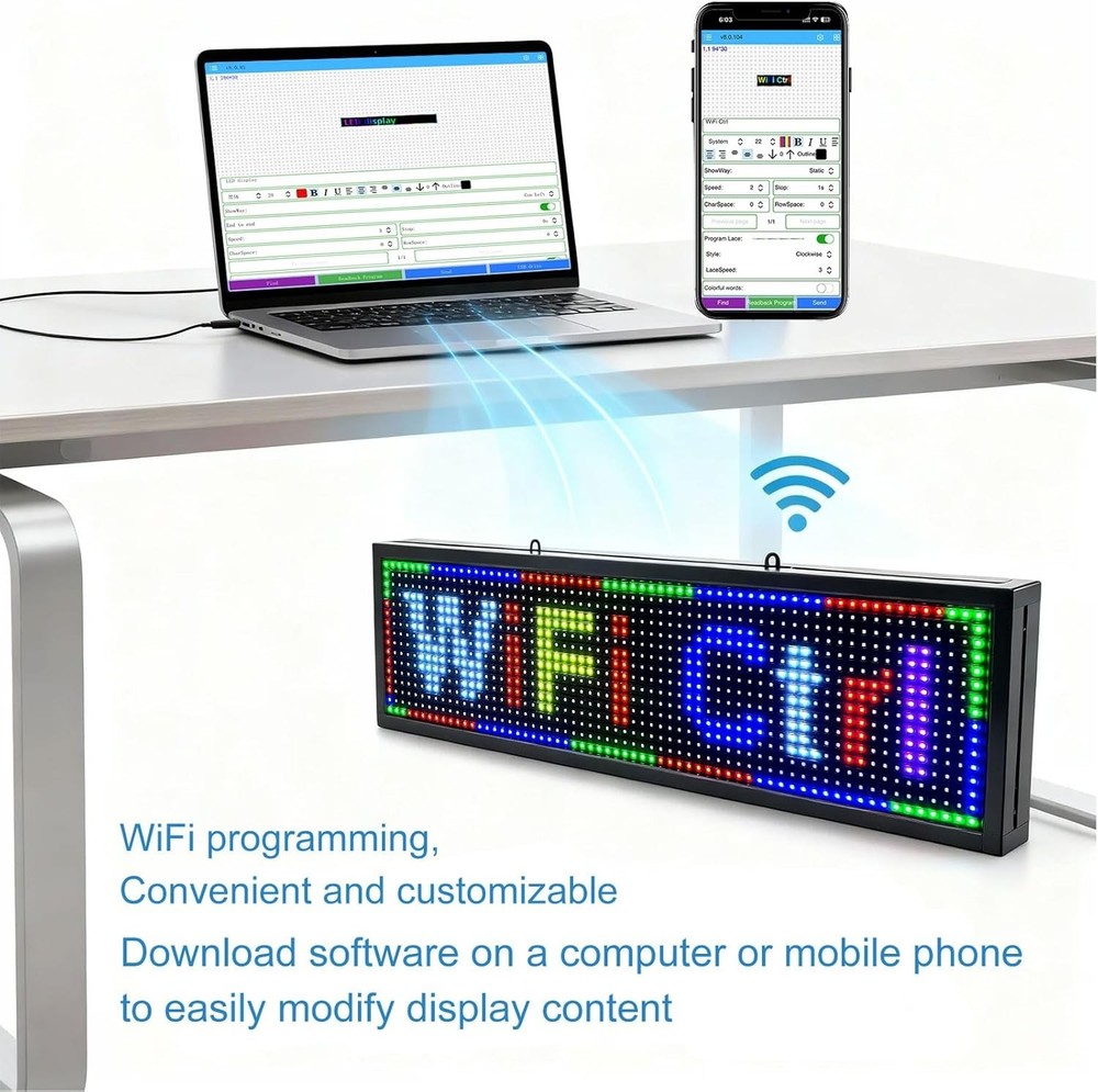 V-SEK Scrolling Led Sign Programmable Electronic Message Board Word Light