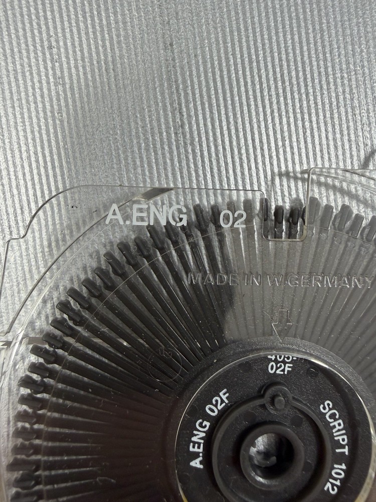 Brother Typewriter Printing Element Wheel Script 1012 English A.ENG 02F