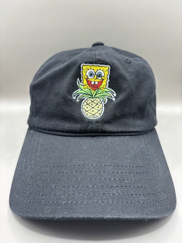 SpongeBob Hat Cap Kids Strapback Black Adjustable Pineapple Logo