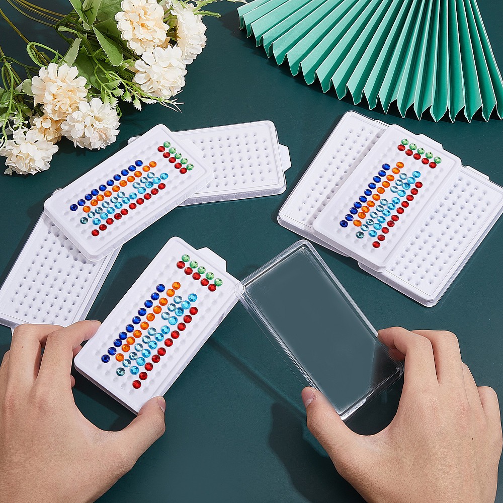 10sets 100-Hole Rectangle Plastic Loose Gems Storage boxes Loose