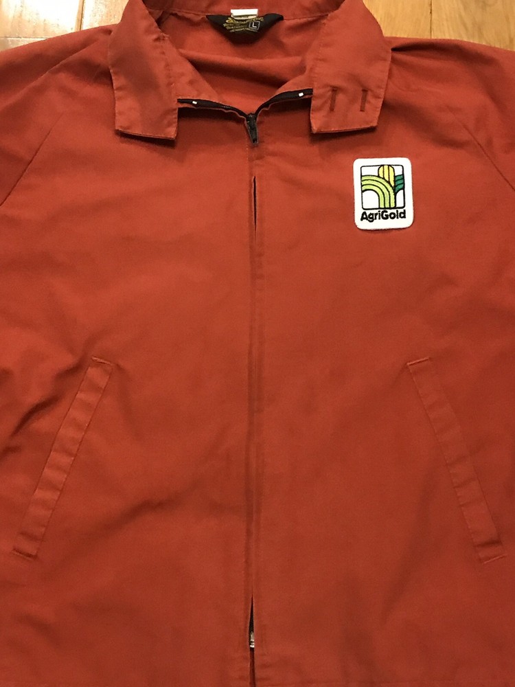 Vintage Maroon AgriGold Seed Corn Bomber Jacket Swingster Coat