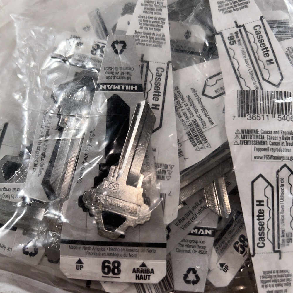 Hillman 87368 Key Blanks - 30 Pack NEW!