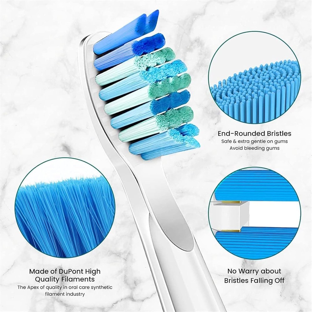 Expertly Designed 5 Pack Toothbrush Replacement Heads - Gentle & Effective
