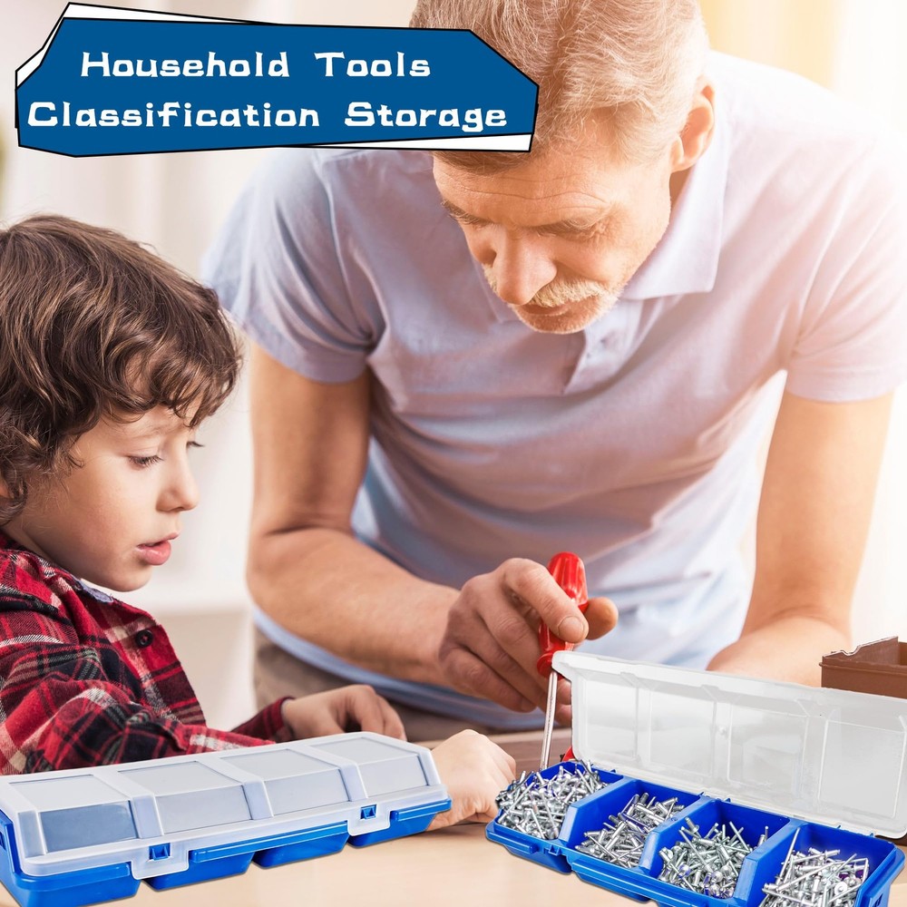 8-Compartment Screw Organizer Boxes for Hardware, Garage, Workbench Storage