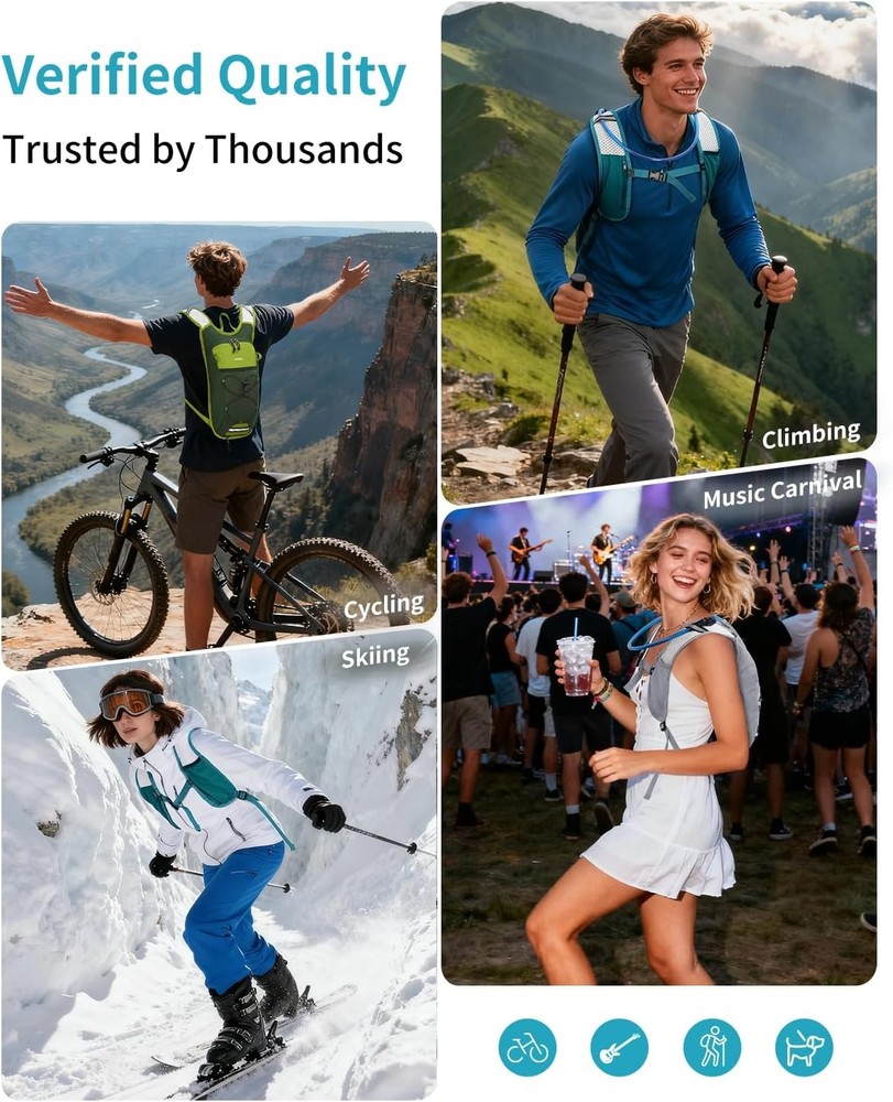 ECOHUB Hydration Backpack with 2L Water Bladder, Lightweight Running Hydration P