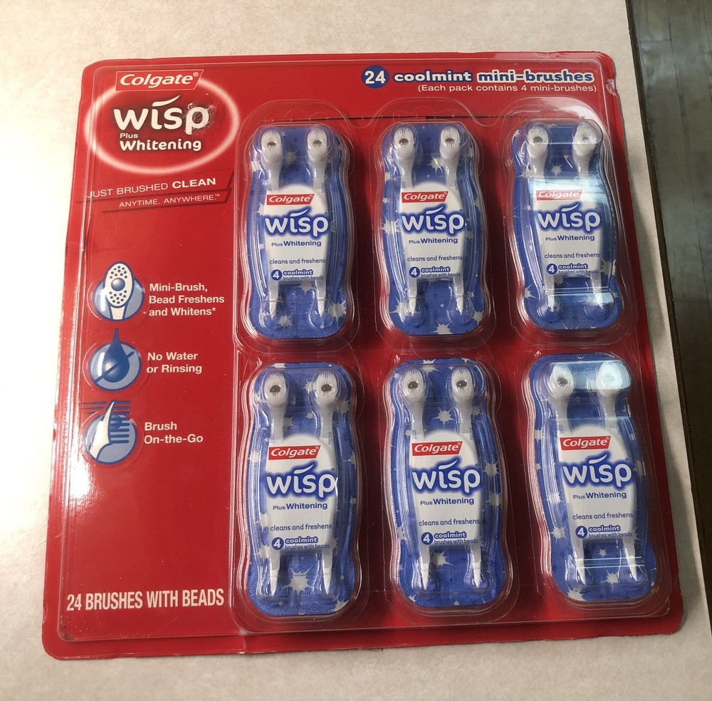 24 Colgate Wisp Cool mint  Brushes NIP Cleans & Freshens Collectors