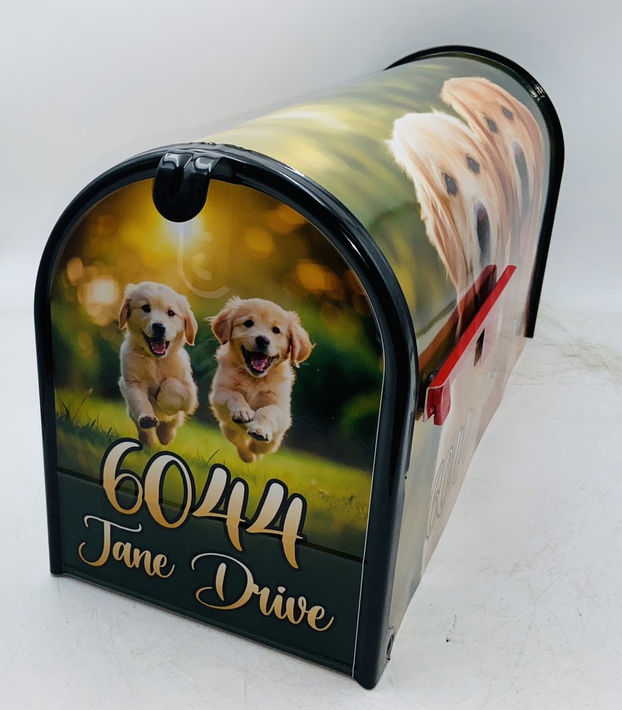 Golden Retriever custom Mailbox, Personalized Farm Mailbox Gift