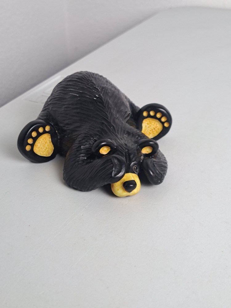 BearFoots Big Sky Carvers Jeff Fleming 'RUBY' Lying Down Resin Bear Figurine
