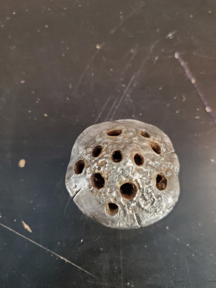 Pewter mushroom incense burner holder