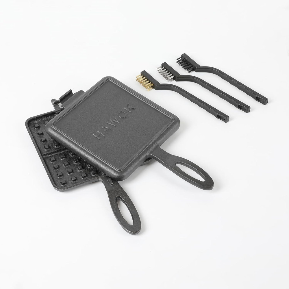 HAWOK Cast Iron Square Waffle Iron Waffle Maker…