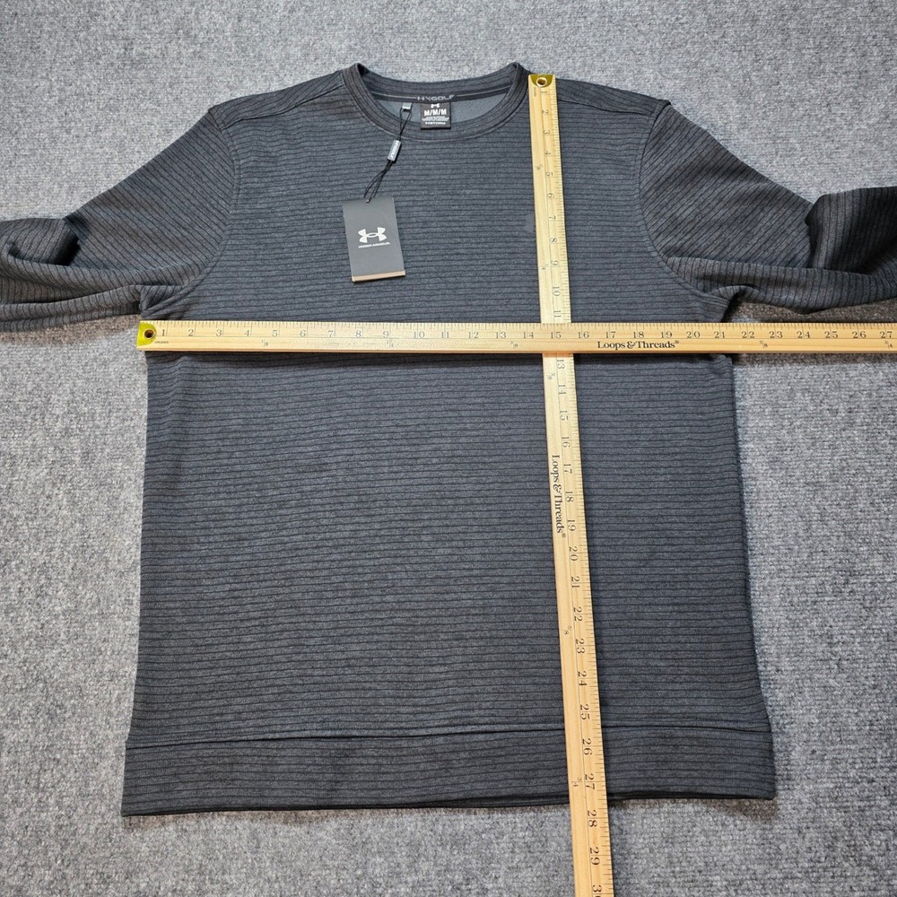 Under Armour Mens Medium Storm SweaterFleece Crew Neck Black Golf Pullover NEW