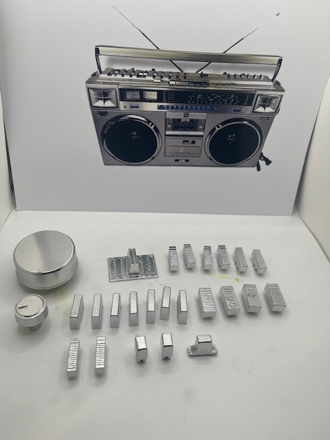 Ghetto blaster/JVC M70/ Replica Knobs sliders & levers/Update True Chrome