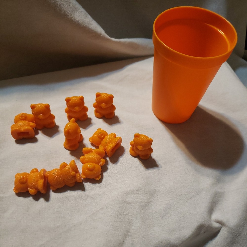 Skoolzy Rainbow Counting Bears with Sorting Cups Orange REPLACEMENT