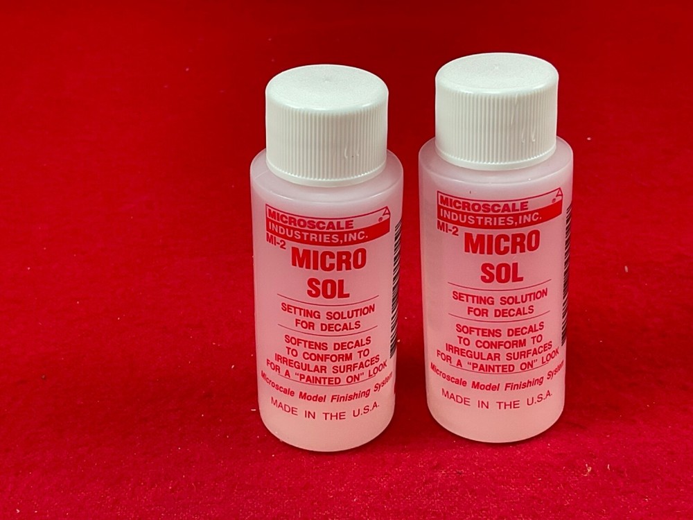 (2) Microscale Industries MI2 MICRO SOL 1oz bottles Decal Setting Solution