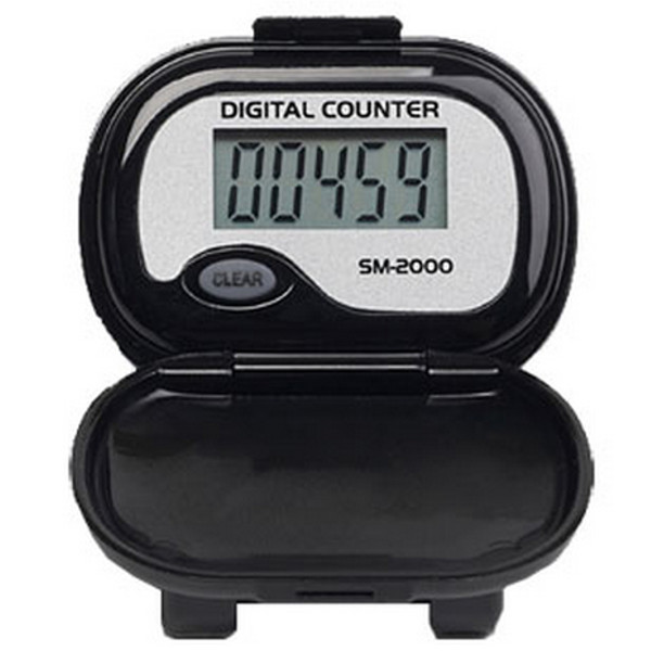 SM2000 Pedometer Step Counter Large Display Hinged Cover Belt Clip