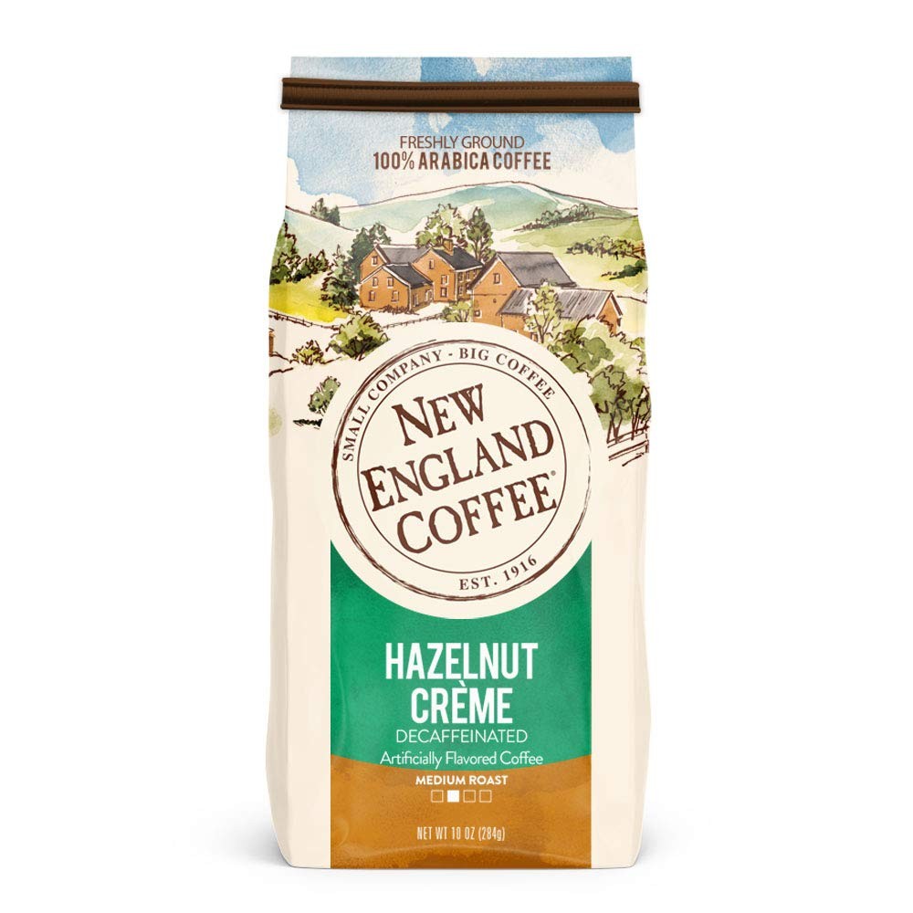 Coffee Hazelnut Creme Decaffeinated Medium Roast Ground Coffee, 10oz Bag (Pac...