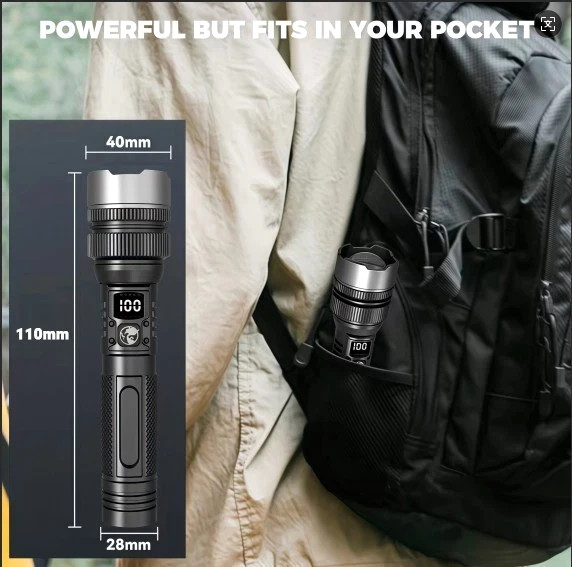 99000000 Lumen Super Bright LED Tactical Flashlight Rechargeable LED Work Lights