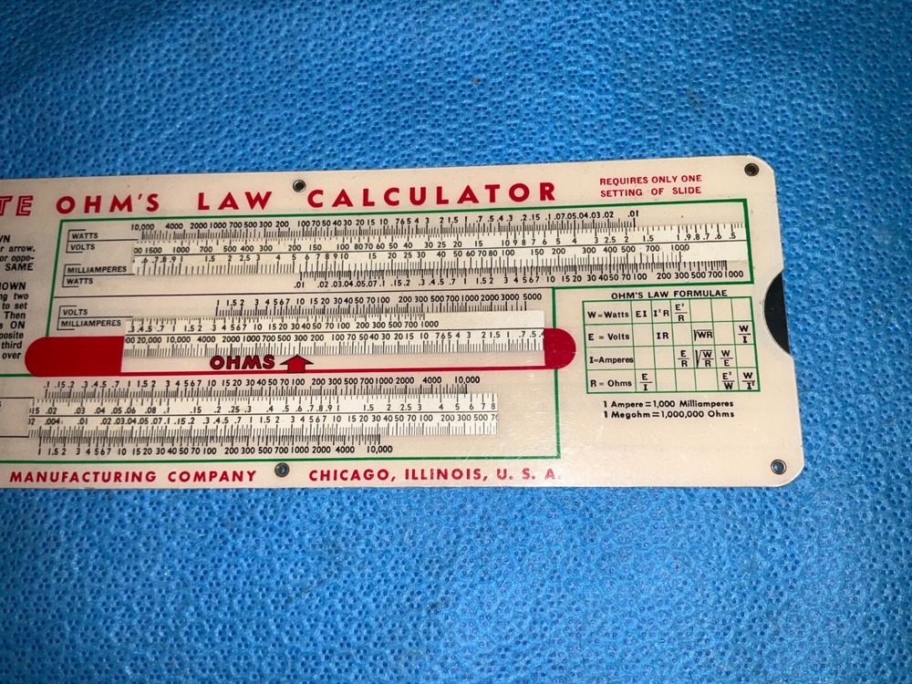 Vintage Ohmite Parallel Resistance Calculator